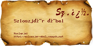 Szloszjár Ábel névjegykártya