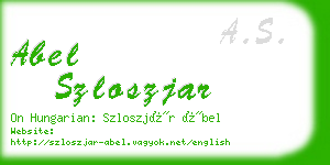 abel szloszjar business card